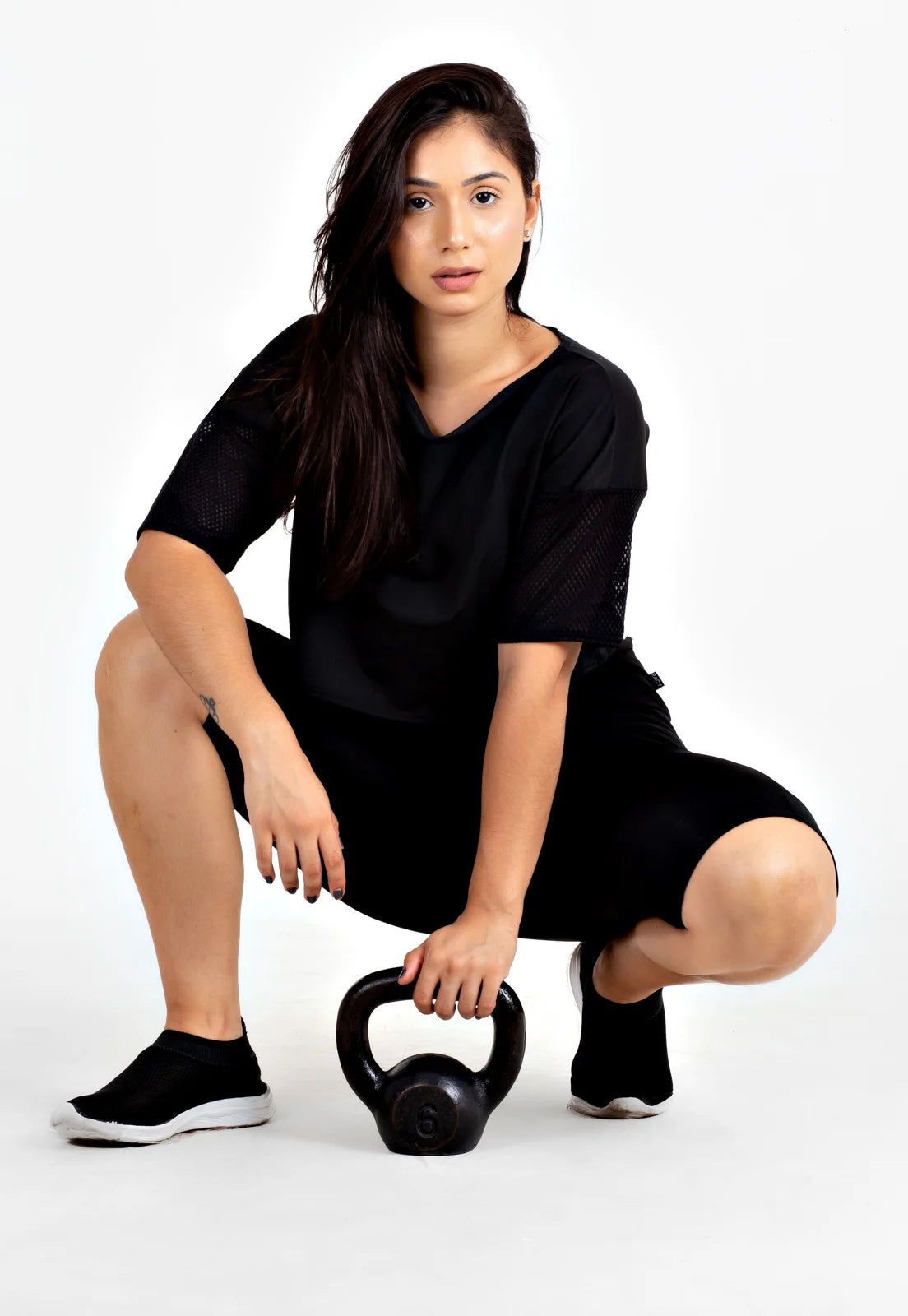 Bermuda com Bolso e Cropped Manga de Tela