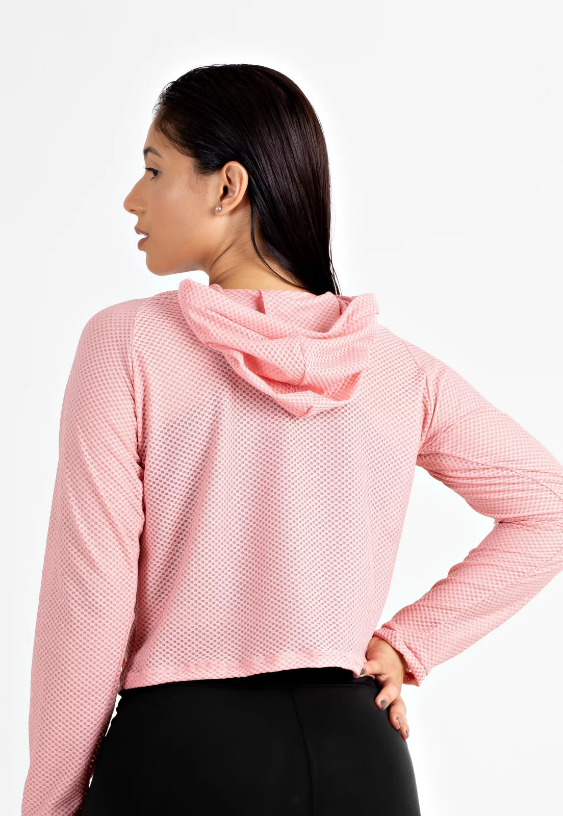 Casaco Fitness Feminino Rosê com Bolso