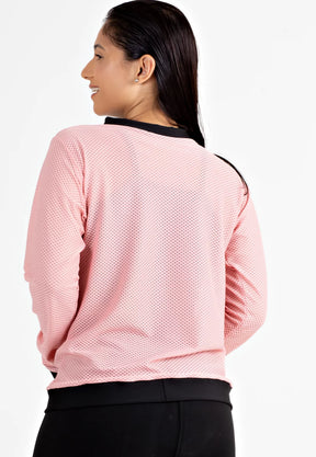 Casaco Fitness Feminino Longo Manga Longa Rosê