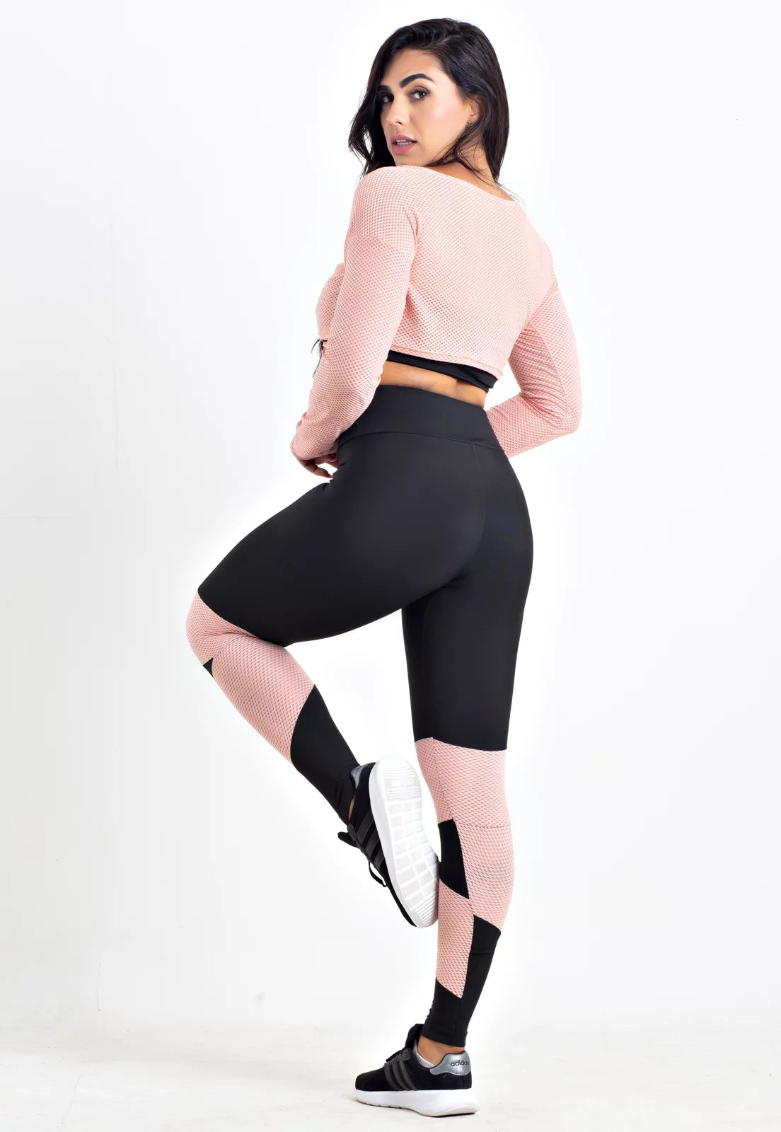 Conjunto Fitness Kit Calça Legging e Top Rosa