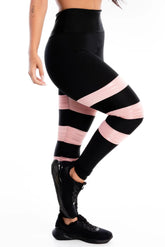 Calça Legging Detalhe Listra Rosa