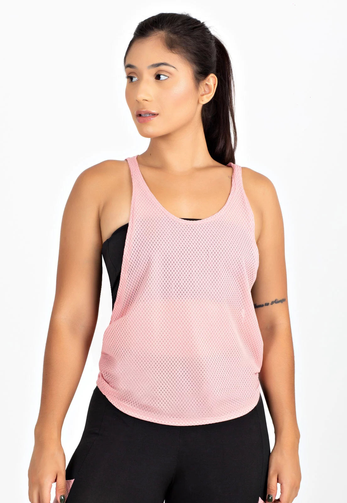 Blusa Regata Fitness Nadador Tela Dryfit Rosé