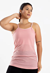 Blusa Tela Alcinha Top Embutido Rosa Bebê