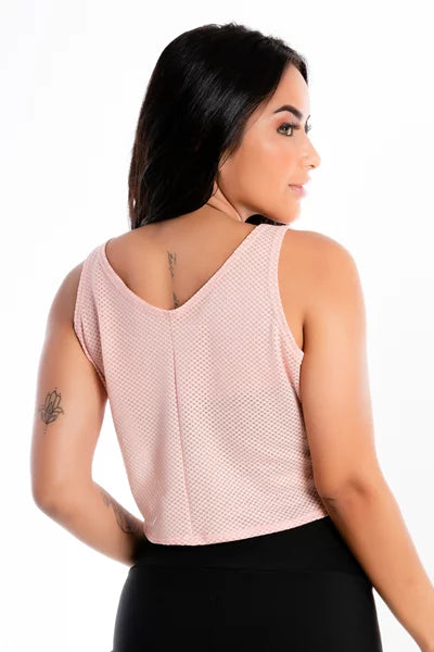 Blusa Feminina Regata Tela Rose