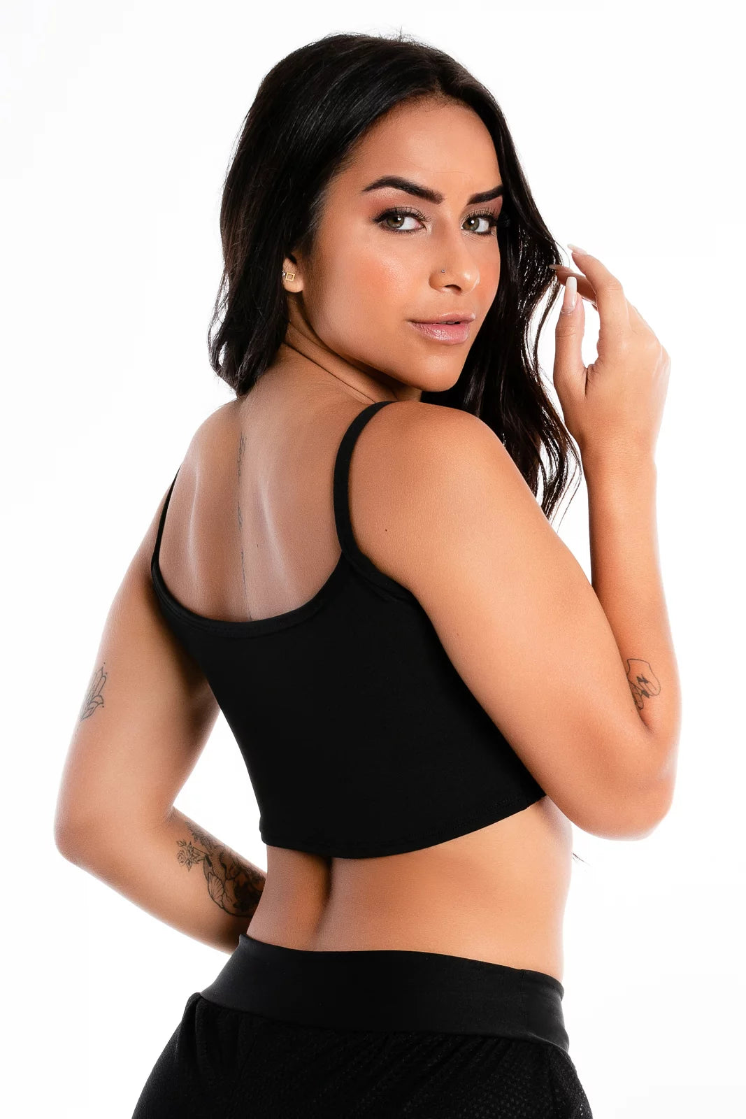 Cropped Alcinha Liso Preto