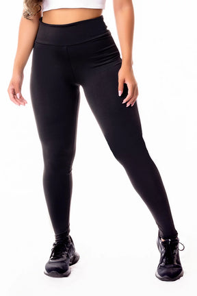Calça Legging Fitness Cintura Alta com Linha Lateral Branca