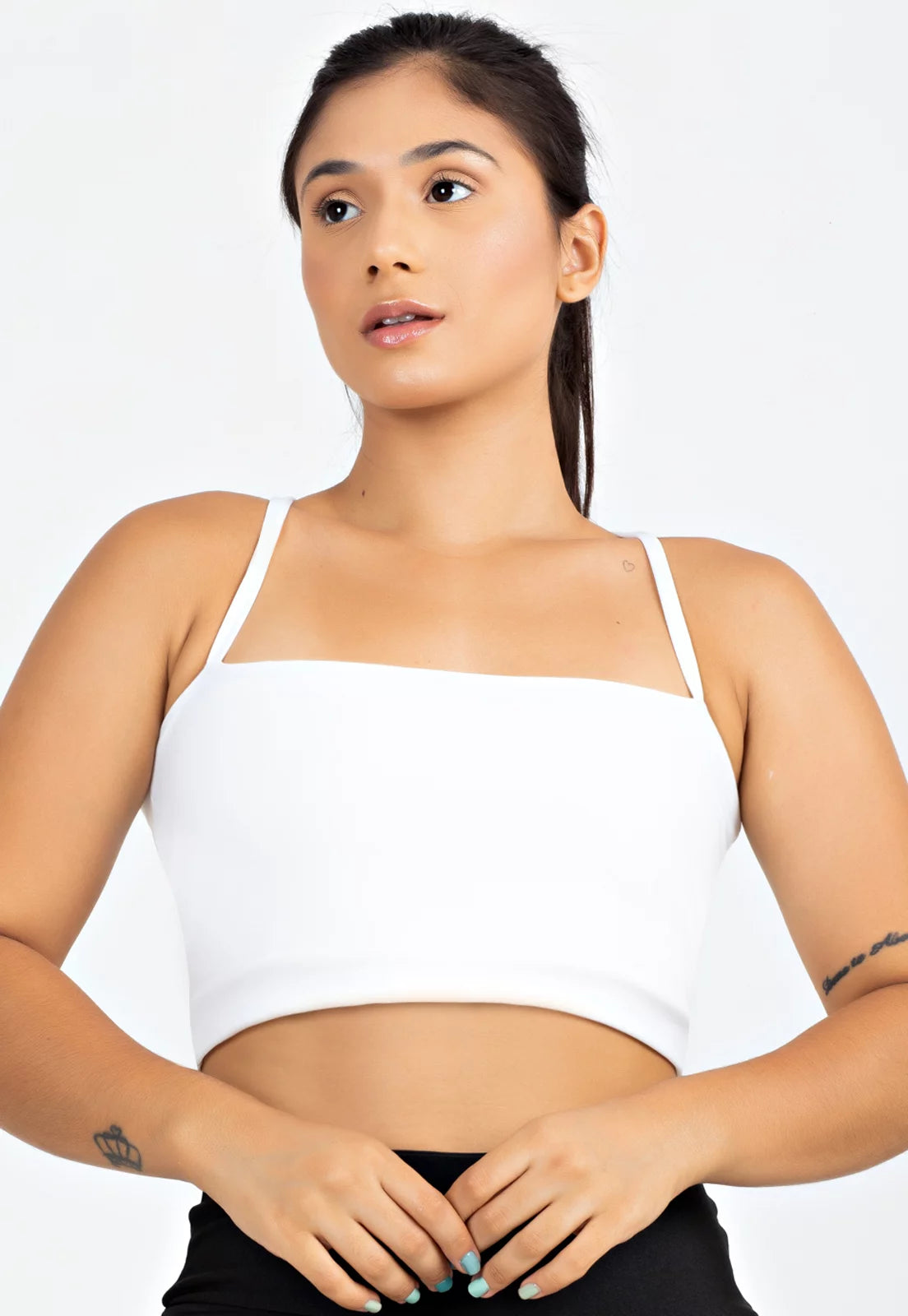 Cropped Alcinha Cruzada nas Costas Branco