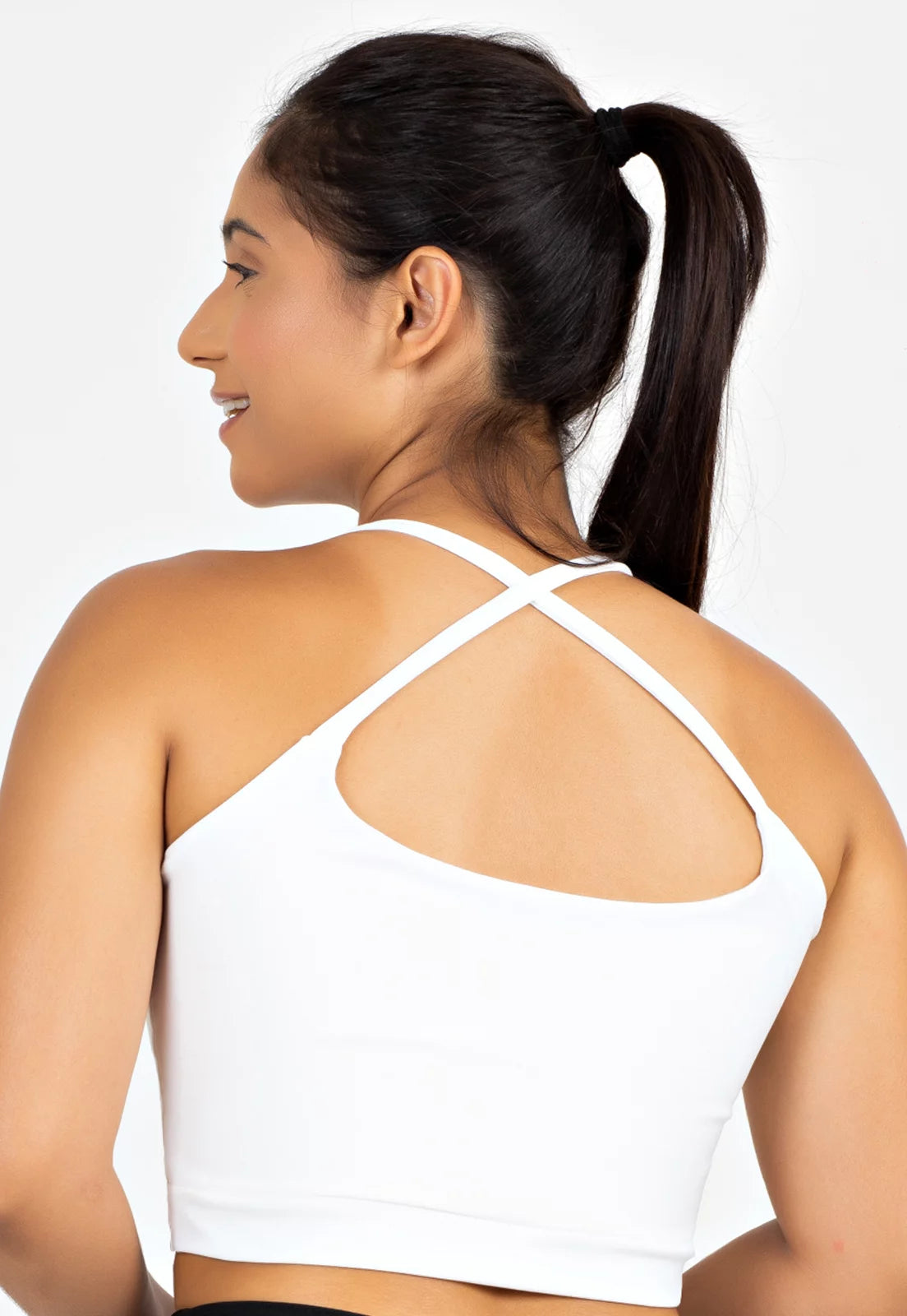 Cropped Alcinha Cruzada nas Costas Branco