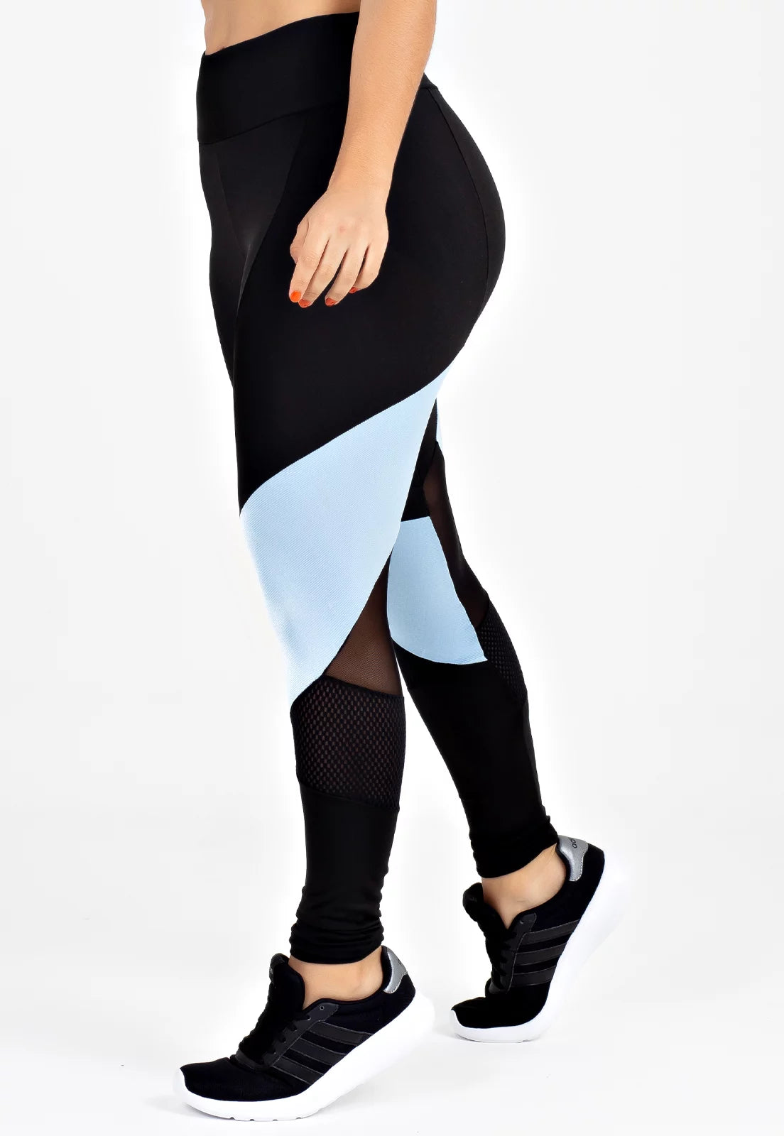 Calça Legging Preto e Azul