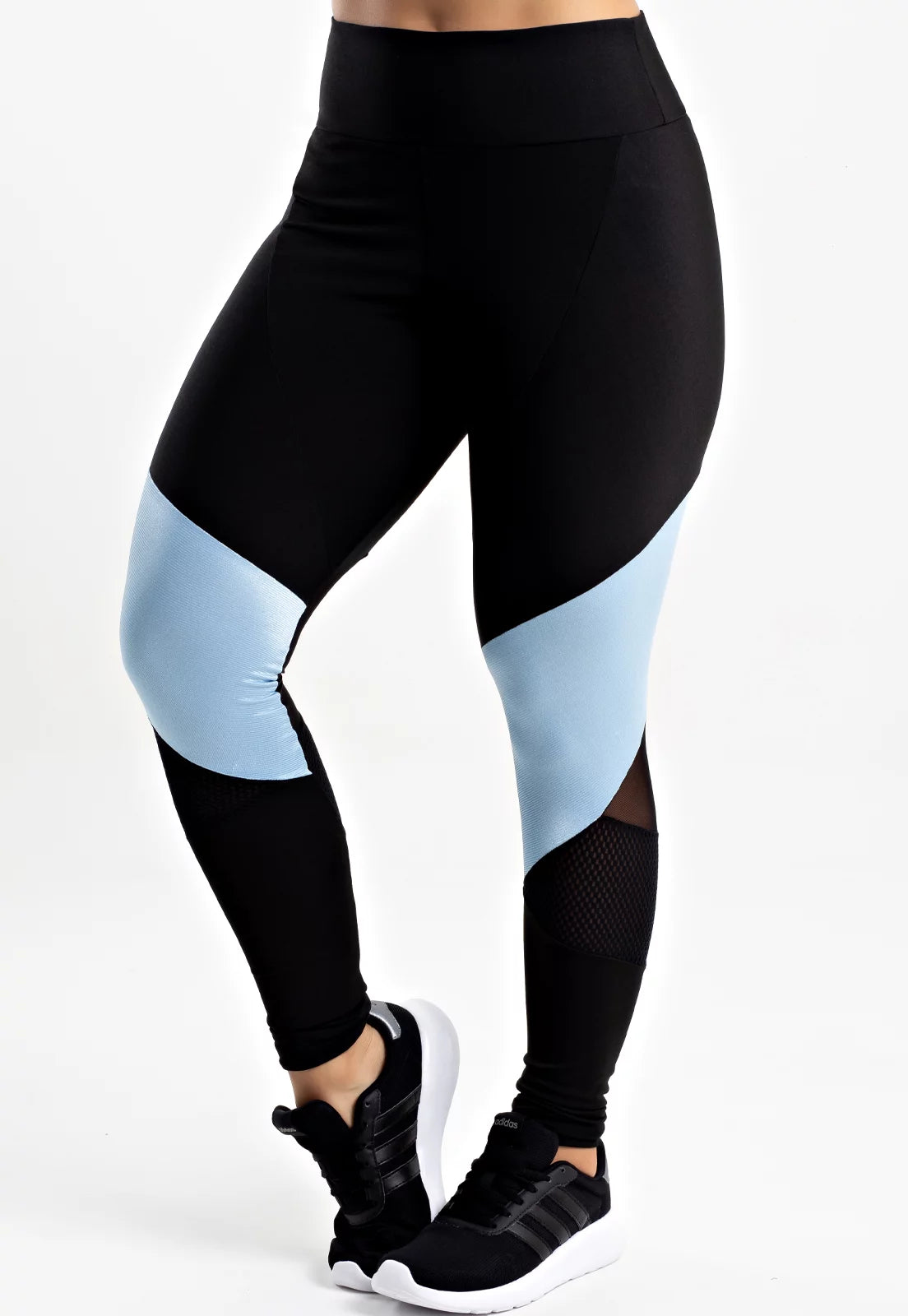 Calça Legging Preto e Azul