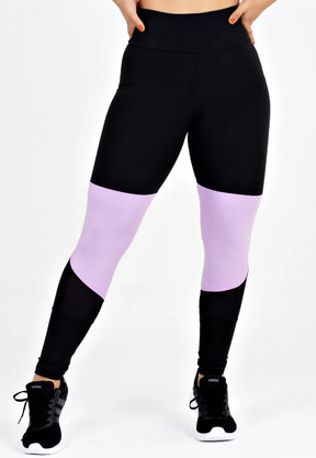 Calça Legging Preto e Lilás