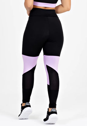 Calça Legging Preto e Lilás