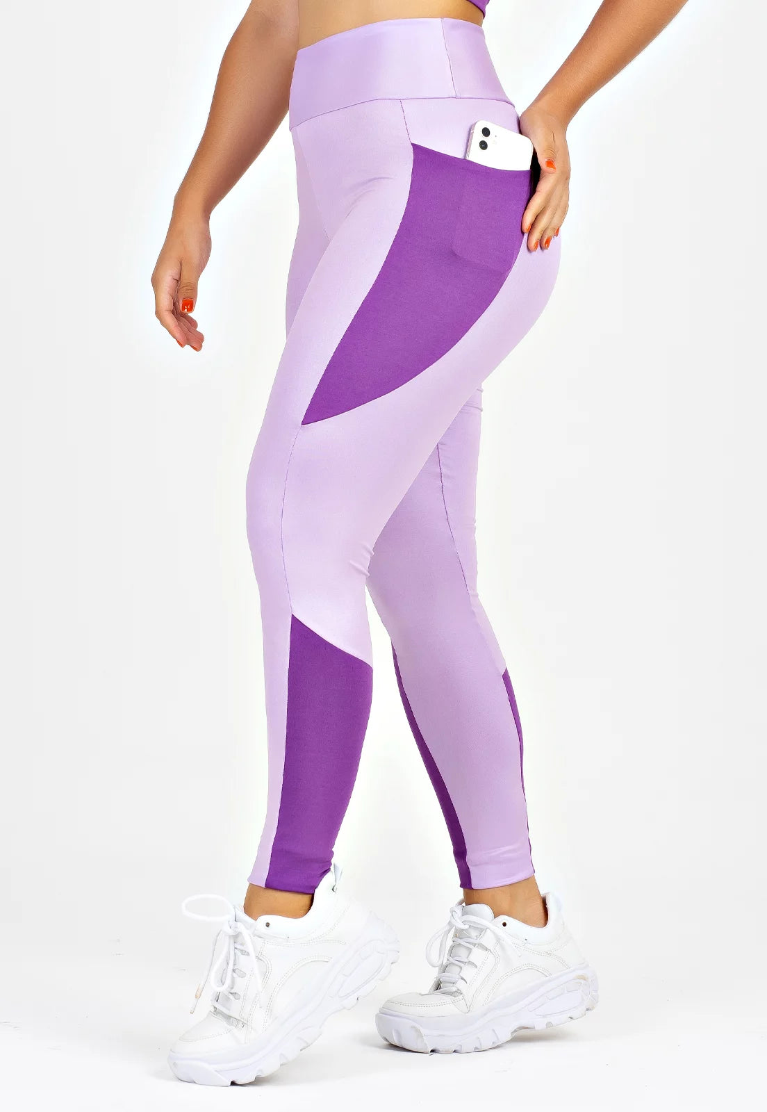 Calça Legging Lilás e Roxo