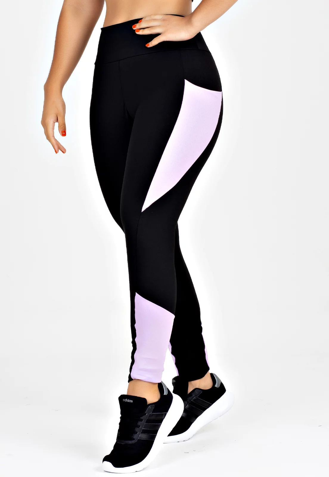 Calça Legging Preto e Lilás