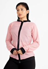 Casaco Fitness Feminino Longo Manga Longa Rosê