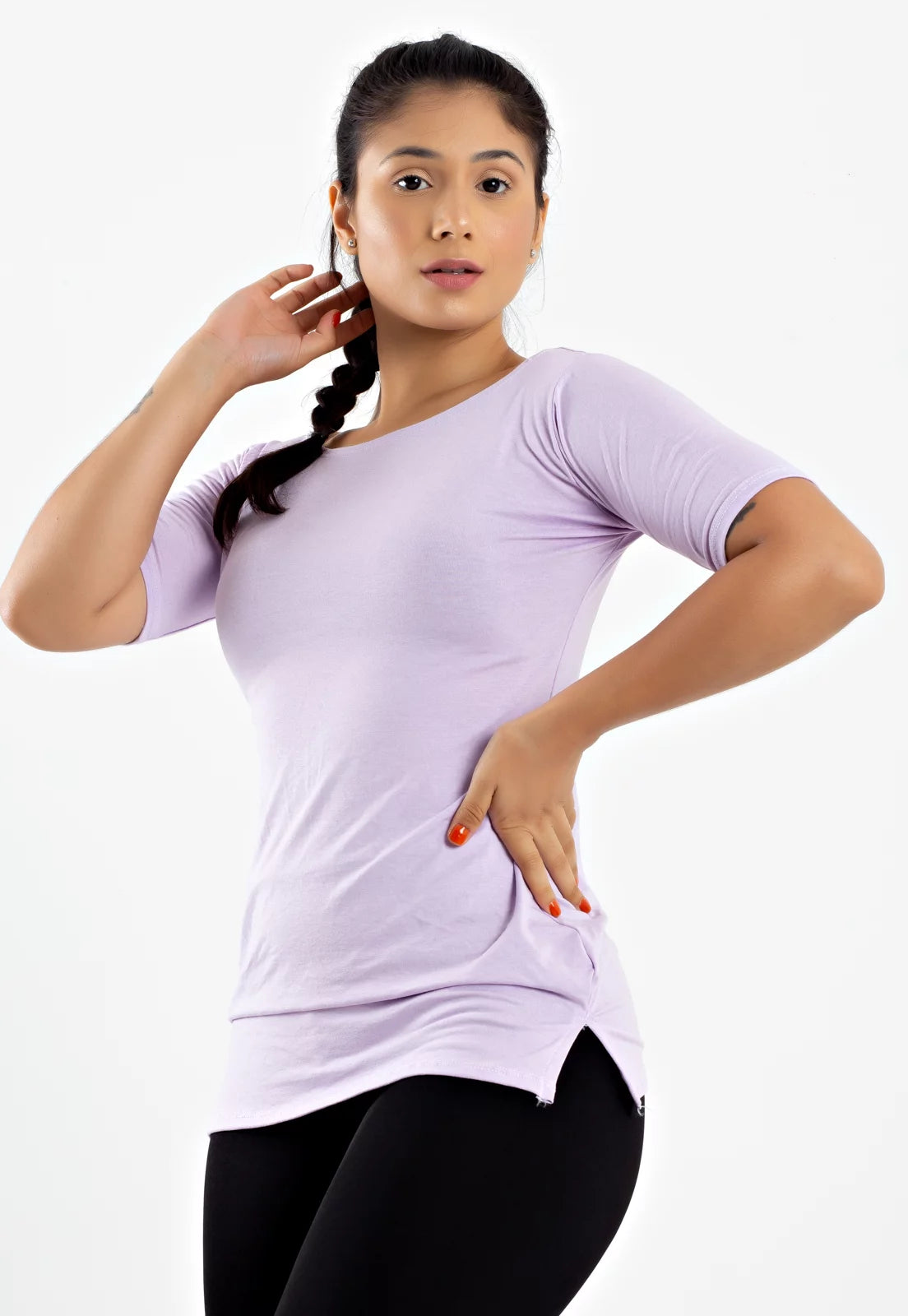 Blusa Fitness Lisa Manga Curta Lilás