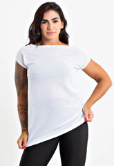 Blusa Fitness Tela Manga Curta Branco