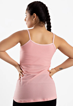 Blusa Tela Alcinha Top Embutido Rosa Bebê